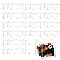 Kifmurase 40Pcs Clear Acrylic Plastic Jewelry Boxes, Mini Storage Box, Cube Containers with Lids, Mini Clear Display Container for Candy Pill and Tiny Jewelry (2.2 x 2.2 x 2.2 Inches)