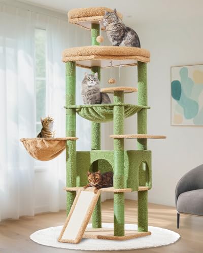 Taoqimiao Cat Tree 183cm Large Cat Tree for Indoor Cats Cat Tower