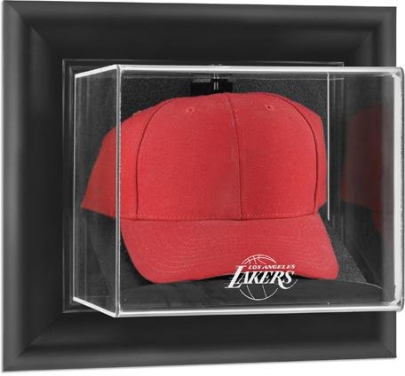 Los Angeles Lakers Black Framed Wall-Mounted Cap Display Case - Basketball Hat Logo Display Cases