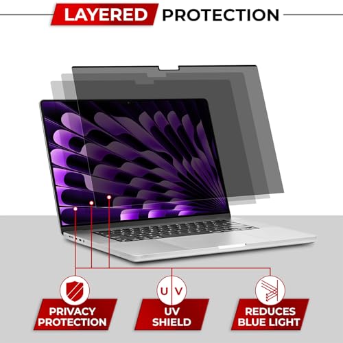 SightPro Magnetic Privacy Screen for MacBook Air 13 & 13.6 Inch (2022-2025, M2, M3, M4) Removable Laptop Privacy Filter Shield and Protector