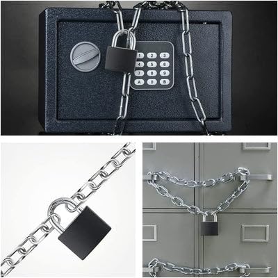 Image of Black Heavy-Duty Steel Padlock 90 MM Lock and 3 Keys Hardened Padlock Security Lock for Garage, Door, Containers, Shutter, Locker, Warehouse, Gates