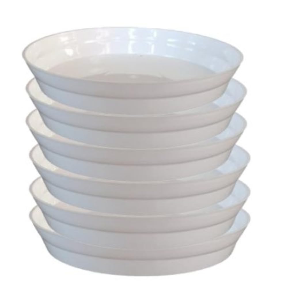 Heavy Duty Bottom Plate/Base Tray/Saucer for Plants Suitable for 14 inch Pot Plant Container Set for Both Indoor/Outdoor Pots (2, White)