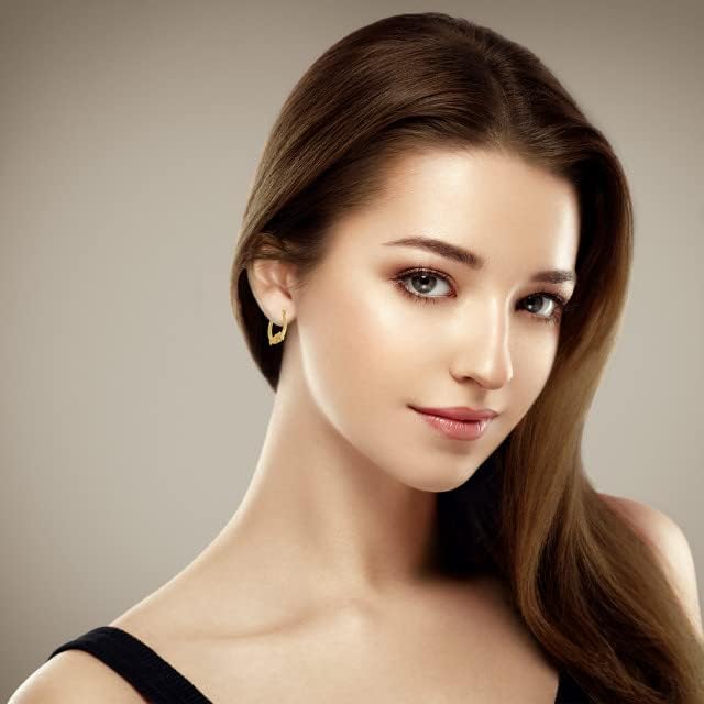 Claddagh Gold - Dazzling 14K Yellow Gold Dainty Jumping Double Dolphin Reversible 0.60" Hoop Earrings for Women