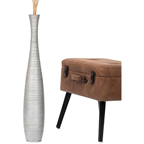 Jarrón Leewadee de Madera de Mango Plateado de 70cm Cover