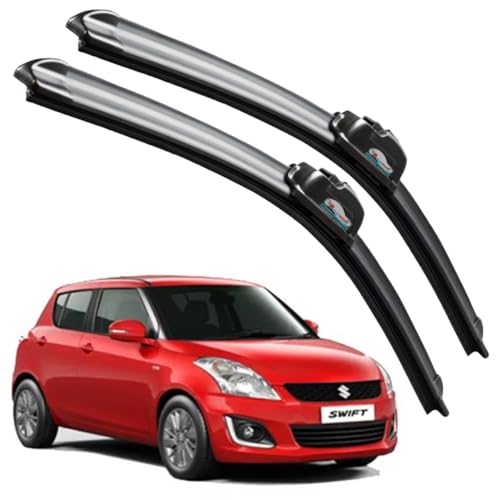 Image of Frameless Rubber Car Wiper Blades Set of 2 Compatible with (Swift (2010-2017) (D-21,P-19))