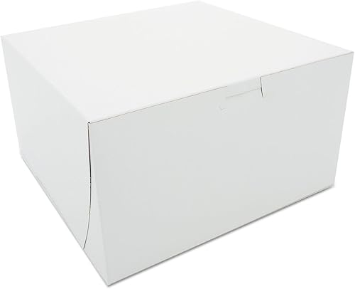 Southern Champion Tray 0901 - Caja de cartón para productos de pastelería (con pestaña, sin ventana), color blanco, Blanco