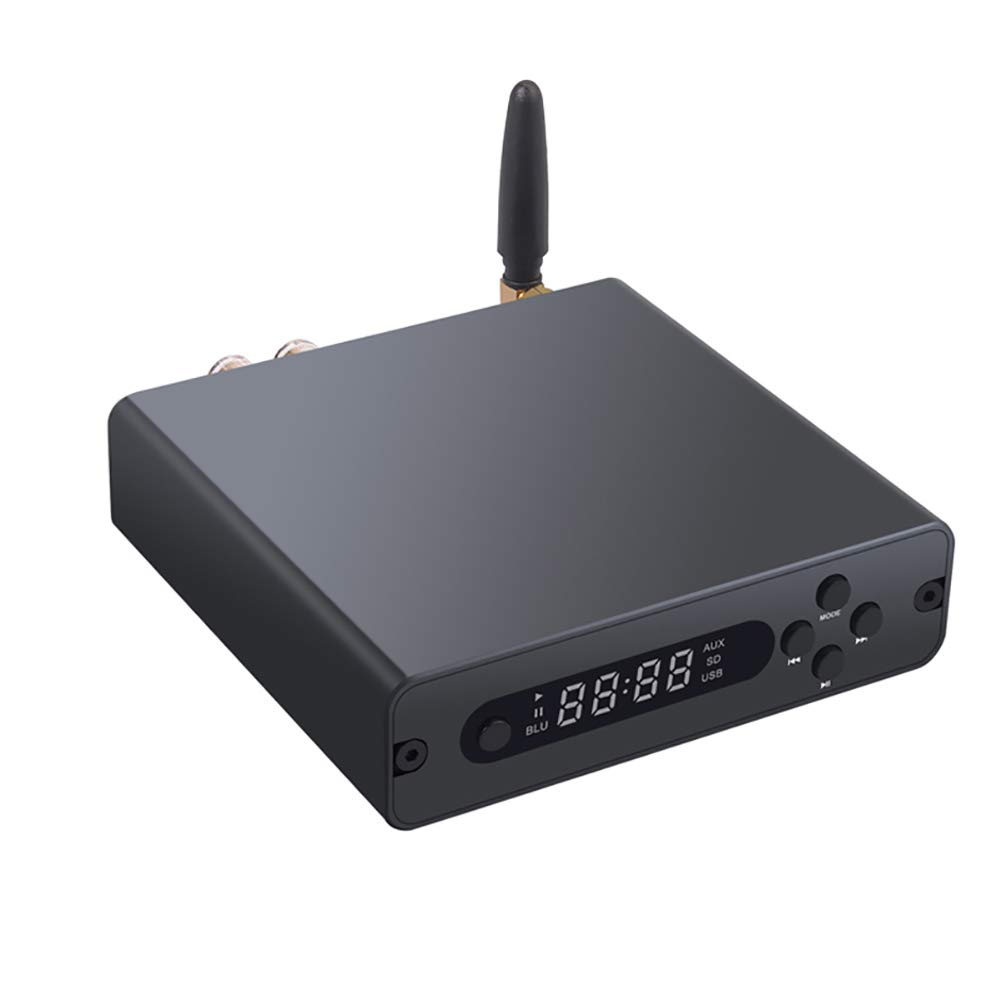 RSGK Wzmacniacz audio Bluetooth 5.0, 192 K, 24 bit, z pilotem zdalnego sterowania, obsługuje konwerter USB analogowy analogowy DAC, dekoder HiFi, cyfrowy wzmacniacz mocy