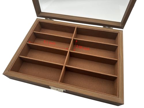 Image of Antique Glasses Storage Box, Sunglasses Storage Case, Collection Case, Accessories Storage, Wooden, Holds 8-Slot