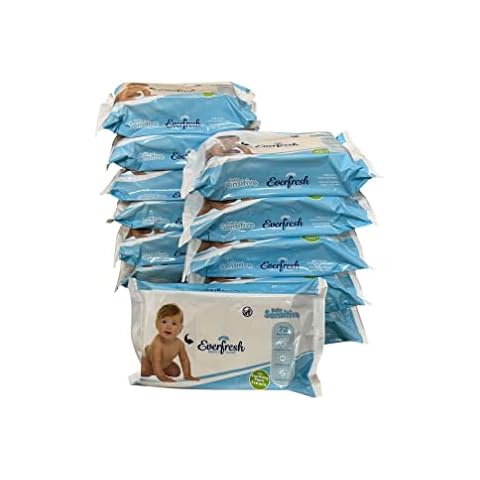 Everfresh Baby Wipes Multipack, Sensitive, 864 Wet Wipes (12 x 72), Baby Essentials for Newborn, Children or Adults, Fragrance Free With Soothing Plant Extracts - Made in the UK Cover