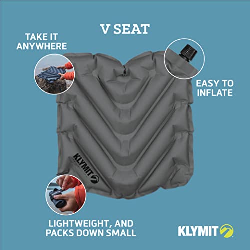 Klymit V Seat, Lightweight Inflatable Travel Cushion, Best For Camping, Bleachers, Or Glassing Pad , Gray #TOP1