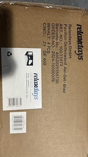 Relaxdays Gazebo Panels, Set of 4, Marquee Side Wall, Waterproof, with Window, PE Fabric, pergola Covers, Blue, 200 x 300 x 0.1 cm - Image 9