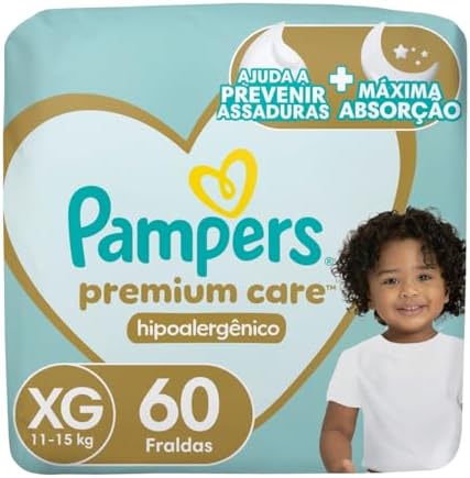 Fralda Pampers Premium Care XG - 60 fraldas