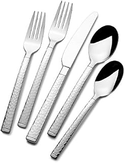 Towle 5128164 Vince 45-Piece 18/10 Stainless Steel Flatware Set with Hostess Serveware, Service
