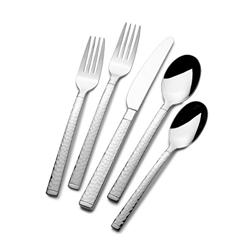 Towle 5128164 Vince 45-Piece 18/10 Stainless Steel Flatware Set with Hostess Serveware, Service