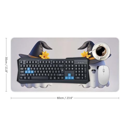 Protector Desk Pad Ghost Witch Hat, caucho blanco grande miniatura 2