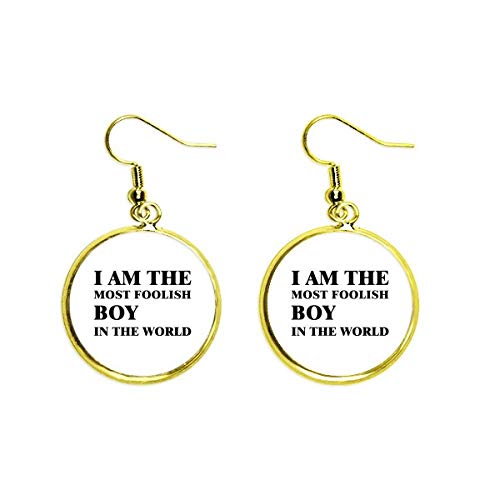 Pendientes dorados largos Yo soy el chico tonto para mujer