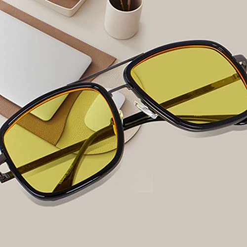 Image of Desire Rocky Square Sunglass for Men Yash, KGF Chapter Sunglasses 100% UV Protection Goggle Alloy Frame