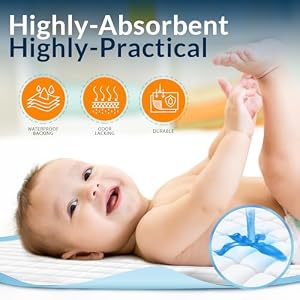 MED PRIDE Disposable Underpads 23'' X 36'' (25-Count) Incontinence Pads, Chux, Bed Covers, Puppy Training | Thick, Super Absorbent Protection for Kids, Adults, Elderly | Liquid, Urine, Accidents MED PRIDE Disposable Underpads 23” X 36” (25-Count) Incontinence Pads, Chux, Bed Covers, Puppy Training | Thick, Super Absorbent Protection for Kids, Adults, Elderly | Liquid, Urine, Accidents