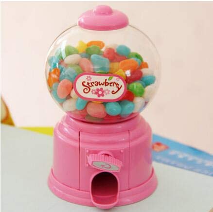Bruce Dillon Korean cute candy candy machine children children coin bank bubble gum candy machine ATM cash box birthday gift - pink