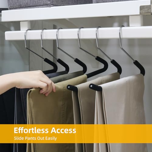 Homa Jia Open Ended Pants Hangers, 10 Pack Non-Slip Foam Padded Pants Hangers Space Saving Heavy Duty for Jeans, Trousers, Slacks by Homa Jia - Image 5