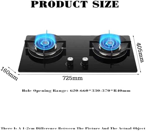 5.0KW Double Burner Gas Stove - High Efficiency 63%, Flameout Protection, Countertop & Built-in, Easy Installation - Perfect for Household Cooking (NG)