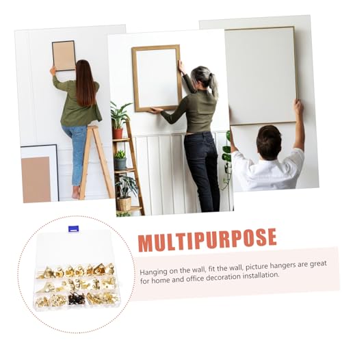 Image of 120pcs Heavy-Duty Picture Frame Hangers Kit Wall Hooks for Easy Hanging of Photos Artwork Clocks and Decorations Drywall Hardware Included