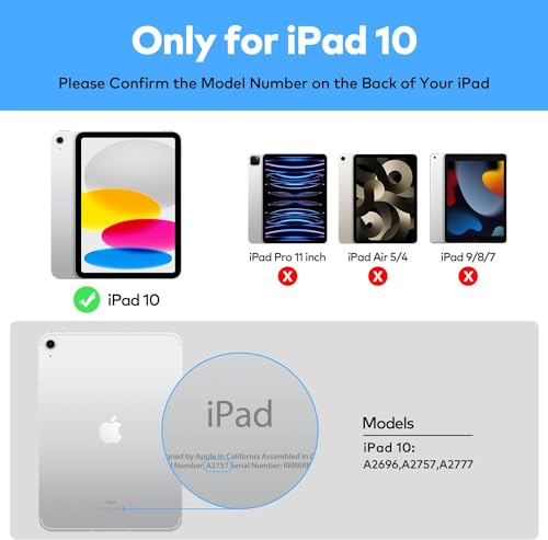 Capa com teclado para iPad 10ª geração 2022 – Capa de teclado magnético estilo mágico com trackpad m