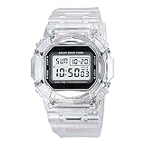 Genérico Reloj Deportivo: Reloj Digital Transparente, Rel0j De Pulsera con Luz LED Y Visualización De Fecha, Rel0j Resistente Al Agua para Hombres Y Mujeres | De Pulsera Electrónico Deportivo D