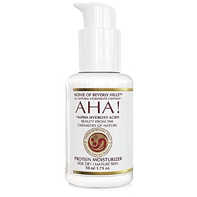 Nonie AHA Protein Moisturizer for Dry Skin Rejuvenating Protein Cream with Alpha Hydroxy Acids 100% Natural & Vegan Ingredients Gentle USA Made