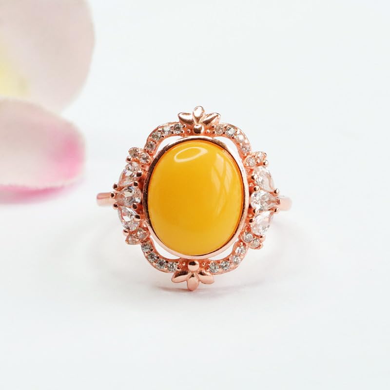 Bague en argent S925 et gemme jaune, le cadeau idéal au design simple - 3