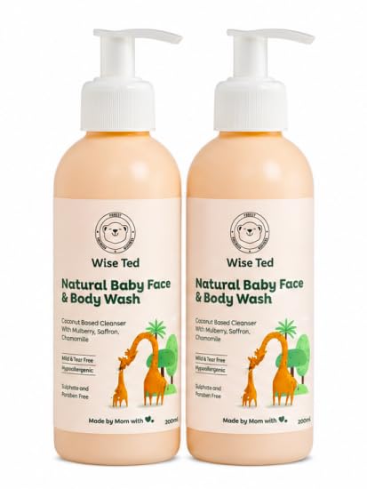 Wise Ted Baby Natural & Mild Face & Body Wash | Tear-Free Formula for Gentle Cleansing | Enriched with Natural Ingredients | Hypoallergenic & pH Balanced | 200ml | Age 0-8 years.-Pack of 2-picture-30