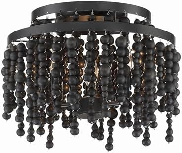 Crystorama Poppy 3 Light Matte Black Semi Flush Mount