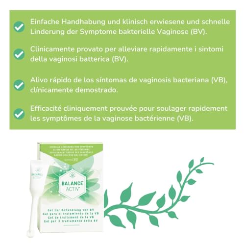 Balance Activ Gel, hilft dabei, BV (bakterielle Vaginose) zu bekämpfen, balanciert Ihren pH-Wert und stellt die Natürliche Balance Ihres Körpers wieder her, 1 Packung
