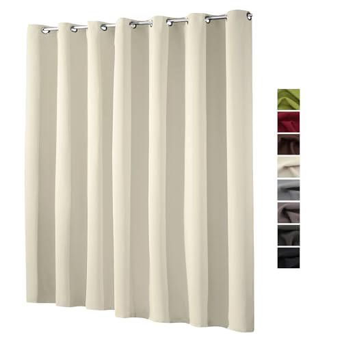 heimtexland ® XXL Ösenschal Verdunkelung HxB 245x275 cm Thermovorhang Verdunkelungsgardine Extra Breit Creme Typ139