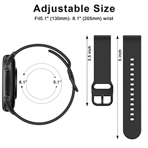 Amzpas Silicone Band For Amazfit Gtr 2E/ Gtr 2/ Gtr 3 Pro/ Gtr 3/ Gtr 4 Smartwatch, 22Mm Adjustable Soft Quick Release Smart Watch Band, 3 Pack Replacement Wristband Straps With Metal Buckle For Men Women #TOP4