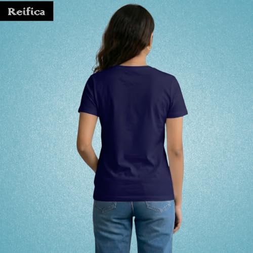 Image of Reifica Women's Plain Half Sleeve T-Shirt Combo Pack of 4