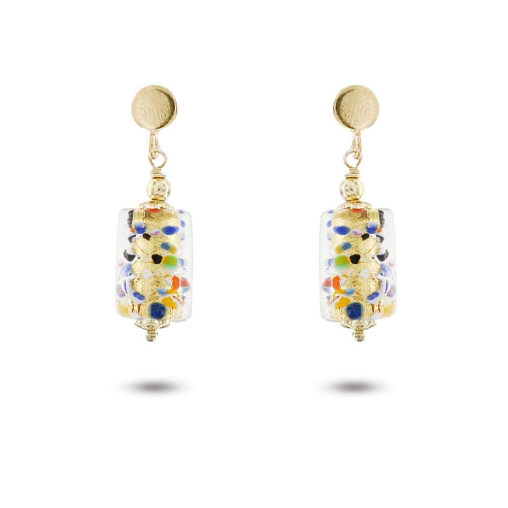 Venetiaurum - Pendientes colgantes en cristal de Murano original y plata 925 - Joya Made In Italy Certificada