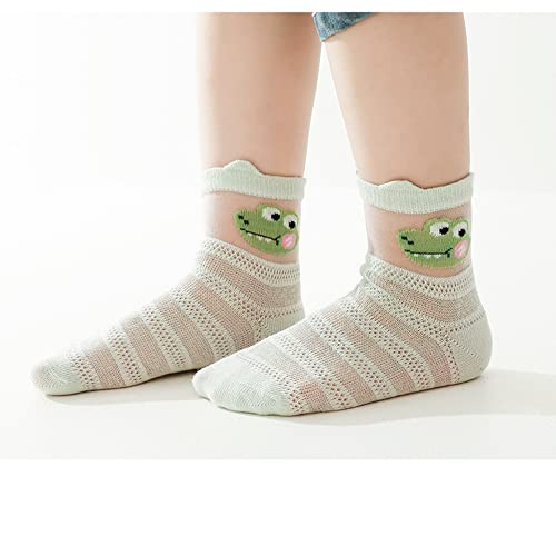 Hopply 5 Pairs Boy Girl Summer Toddler Infant Ankle Pointelle Eyelet Soft Cotton Thin Mesh Socks Unisex Ice Silk Socks (As1, Age, 1_Year, 3_Years, 5Pairs-A, S) #TOP4