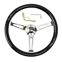 Amazon | TIYPEOR ウッド ステアリング 38Φ 15インチ 6穴 ハンドル