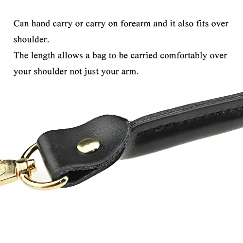 Image of Hahiyo Purse Handle Replacement Cowhide Leather Handle Strap Shoulder Handbag Tote Belt Lobster Swivel Clasp Buckle Sturdy Easy Clip on Attach Stay on Not Slip off Not Leave Mark on Body 15.7inch 2PCS