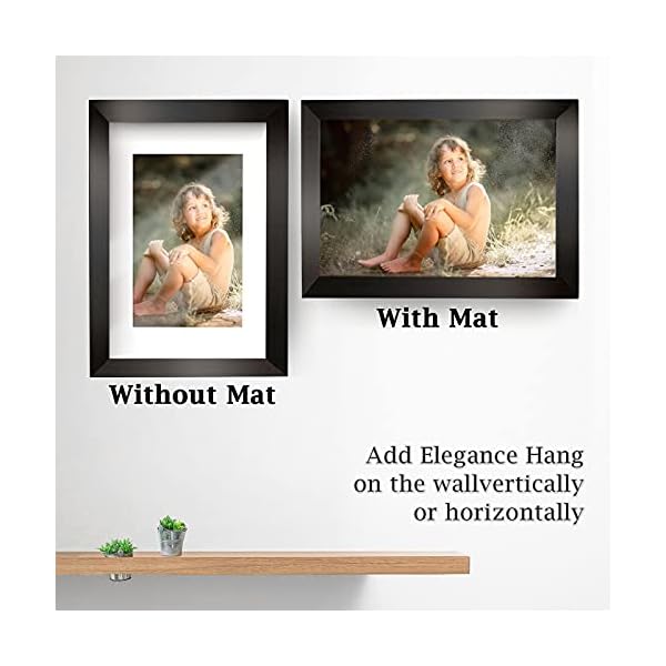 Bilderrahmen DIN A3 (29,7 x 42,0 cm) Holz-Rahmen mit Papier-Passepartout 20.3 x 29 cm, bruchsicherem Plexi-Glas, Schwarz – Bild 6