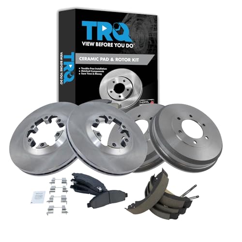 TRQ Front and Rear Brake Pad & Rotor Shoe & Drum Kit