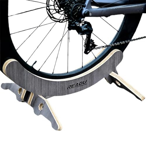 Generico Portabiciclette - Portaoggetti compatto, organizer con in legno, struttura antiscivolo stabile per ruota singola | Durevole supporto Base Appartamento Garage Ufficio Corridoio Ingre