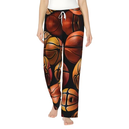 Pantalon de pyjama femme motif basket grande taille fluide et doux