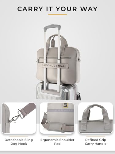 Image of EUME Optimo Laptop Bag for Men | Water Resistant Messenger Bag | Tablet Compartment| Multiple Organisers | Fits Upto 15 inch Laptop | Vegan Leather Office Bag.