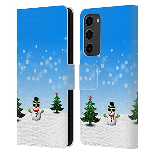 Étui portefeuille en cuir Samsung Galaxy S23+ 5G PLdesign bonhomme de neige