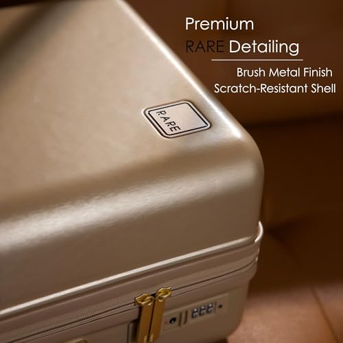 Image of Rare Tony Medium Size Beige Hard Trolley Bag Polycarbonate Antiscratch Travel Suitcase with 8 Silent Wheels and a Sturdy TSA Lock - Luggage for Men & Women