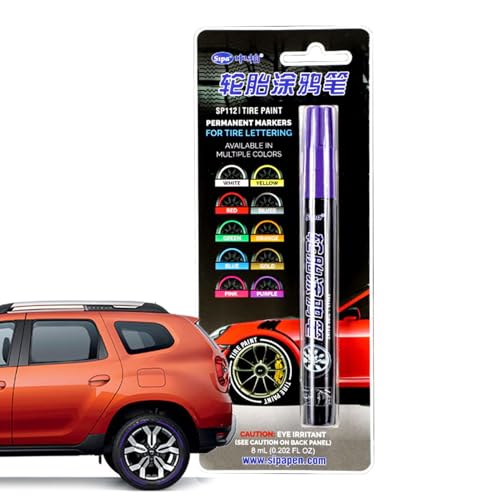 Rotulador de pintura para neumáticos de coche, rotulador de pintura impermeable para neumáticos de coche | Bolígrafo de retoque de secado rápido para tarjetas de bricolaje, neumáticos, vallas de