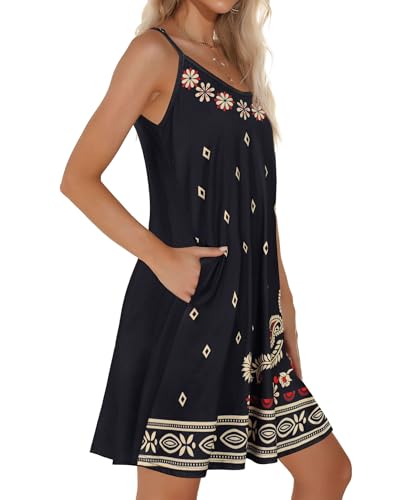 Image of JOELLYUS Womens Spaghetti Strap Dress Summer Dresses Beach Cover Ups Casual Sundresses with Pockets 2026