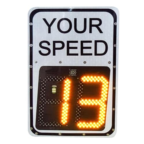 Solar Powered Led Radar Feedback Sign Portable Speed Awareness Traffic Signage, Digital Speed Limit Radar Sign, Encourages Vehicles To Slow Down And To Reduce KMH/MPH(50 * 70cm)